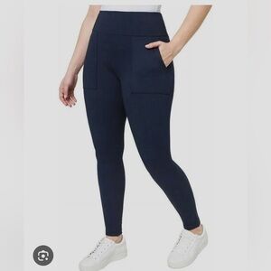 Mondetta Dark Blue High-Waisted Jacquard Knit Leggings